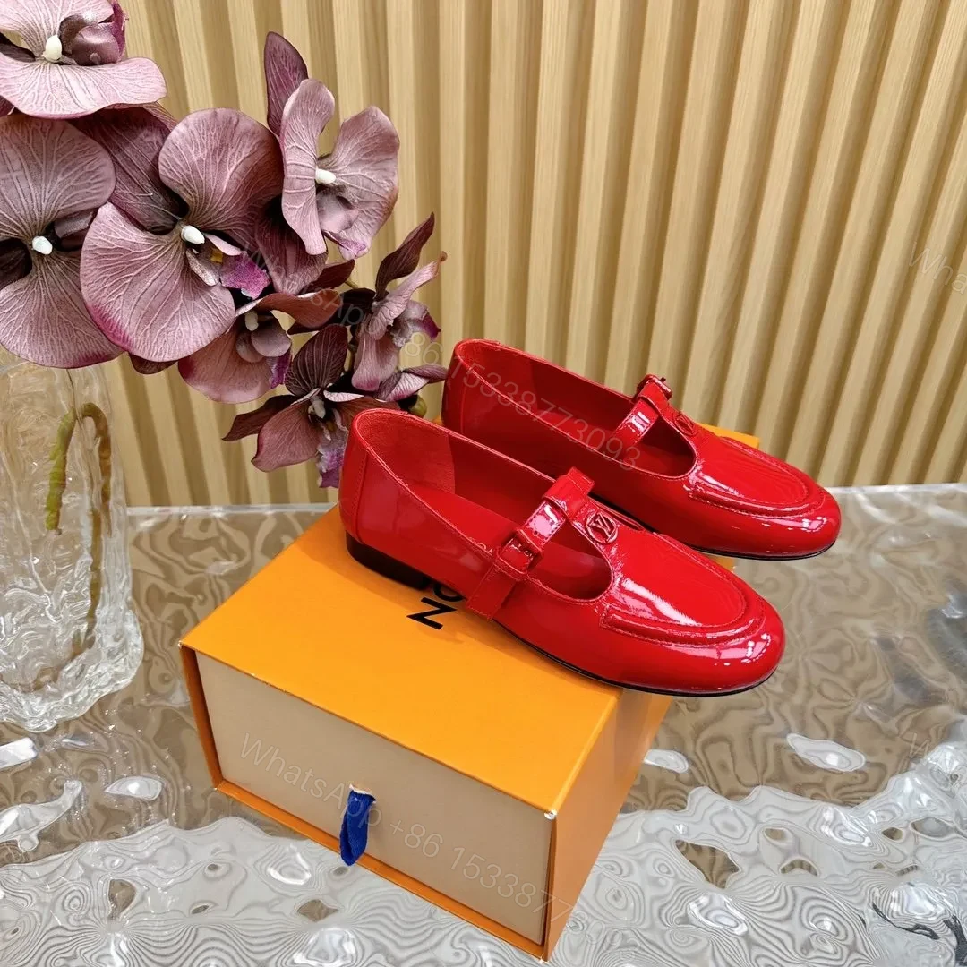 View 4 of LV Women Red Patent Leather Loafers