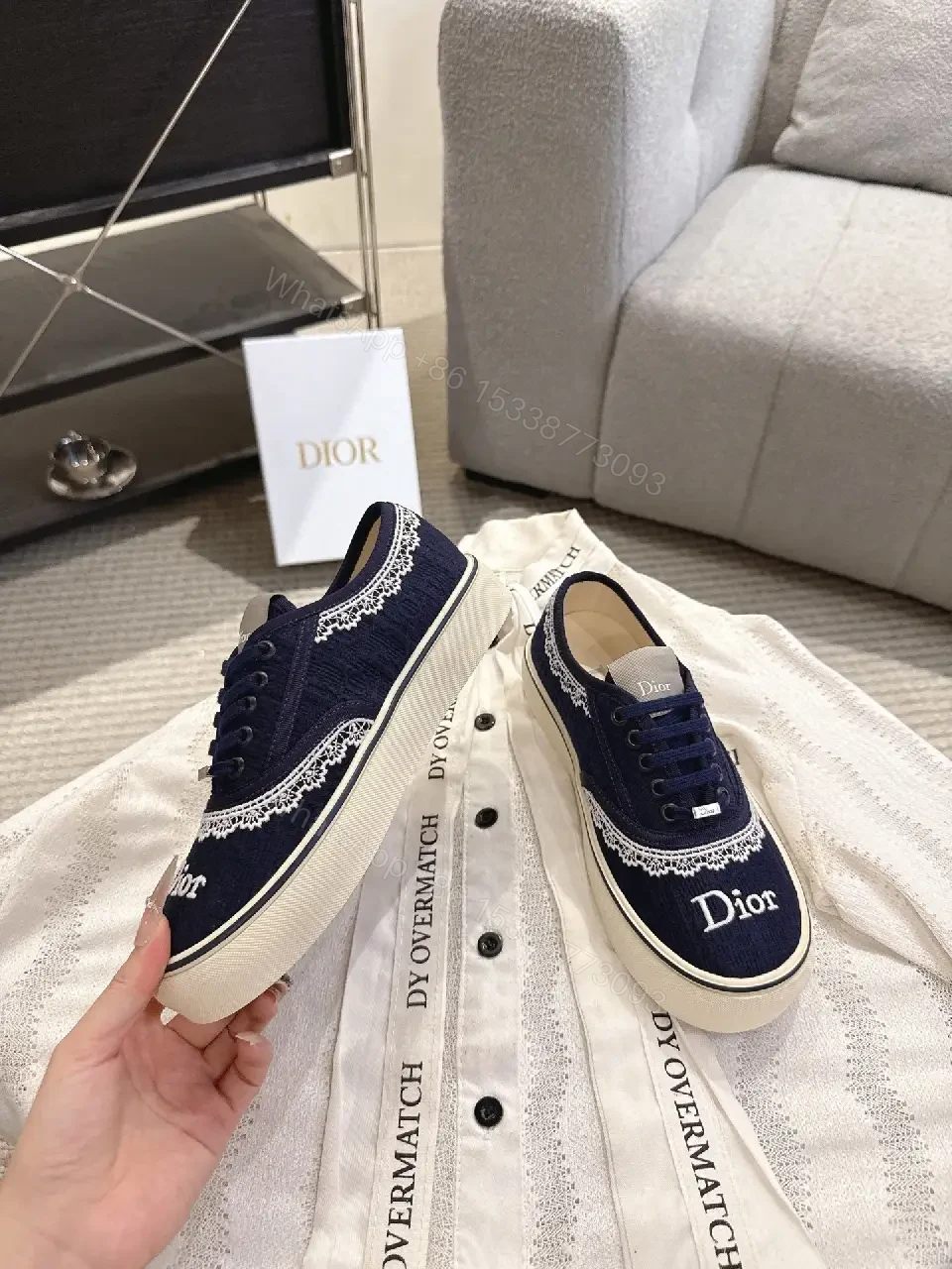View 7 of Chic Knit Sneakers: Navy, Premium Knit, Designer-Inspired Comfort