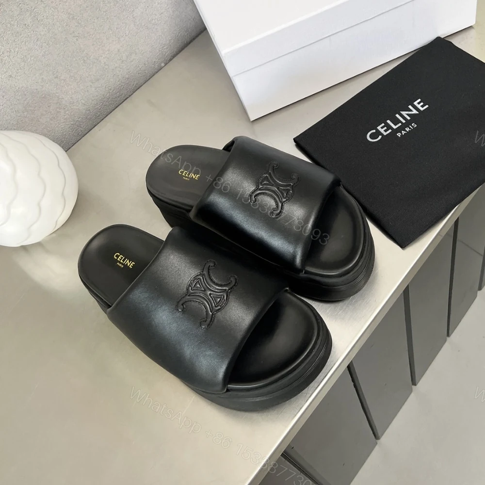 View 3 of CELINE BLOCK SLIDE WITH TRIOMPHE BLACK 360435129C 38NO