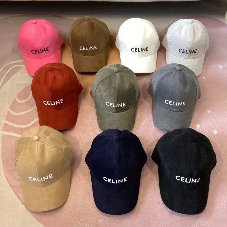View 4 of Celine-Style Olive Cotton Cap with Structured Embroidery