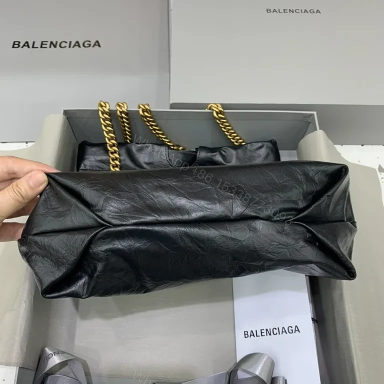 View 6 of Gold Chain Edge Chic Bag: Balenciaga-Inspired Drawstring"
