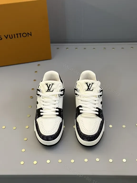 Lux LV-Contrast Leather Sneakers: Signature Luxe Comfort — view 1