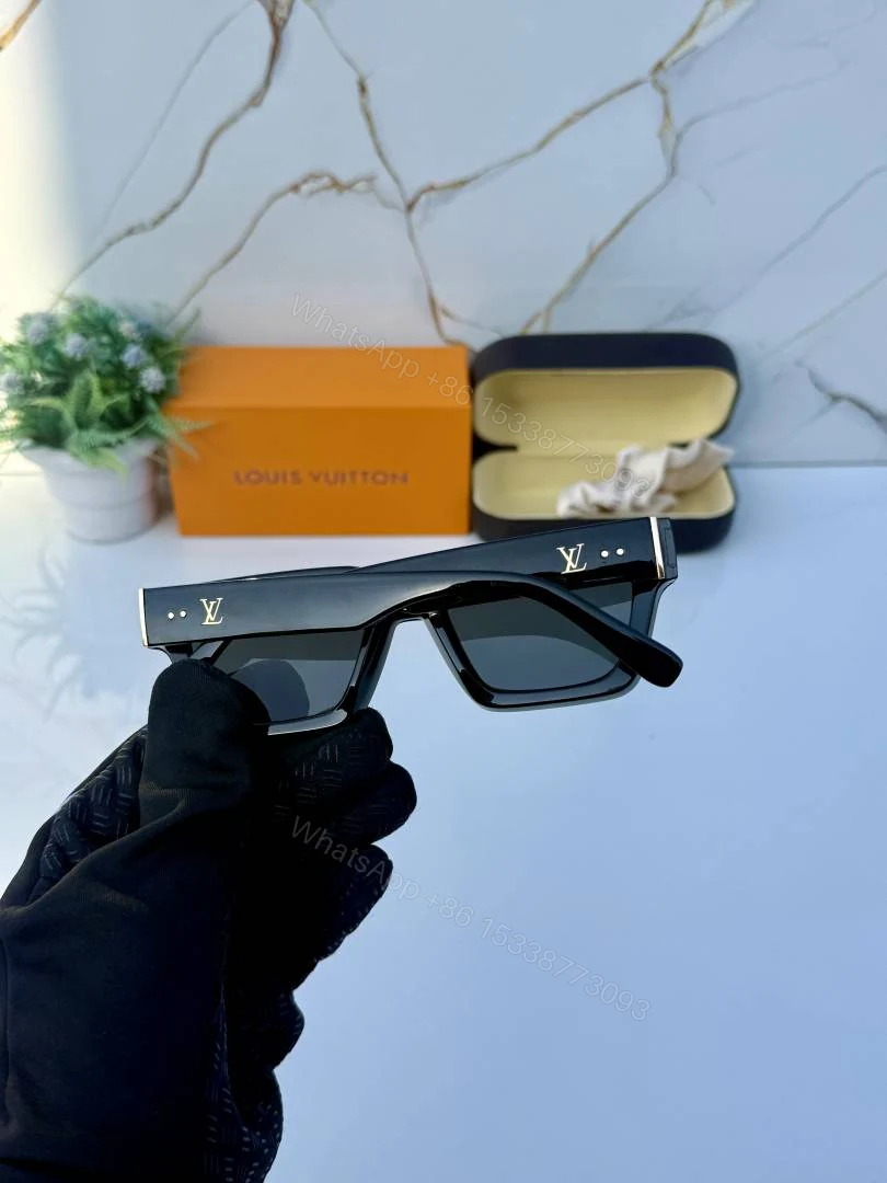 View 3 of First Copy Louis Vuitton Black Square Frame Men’s Sunglasses