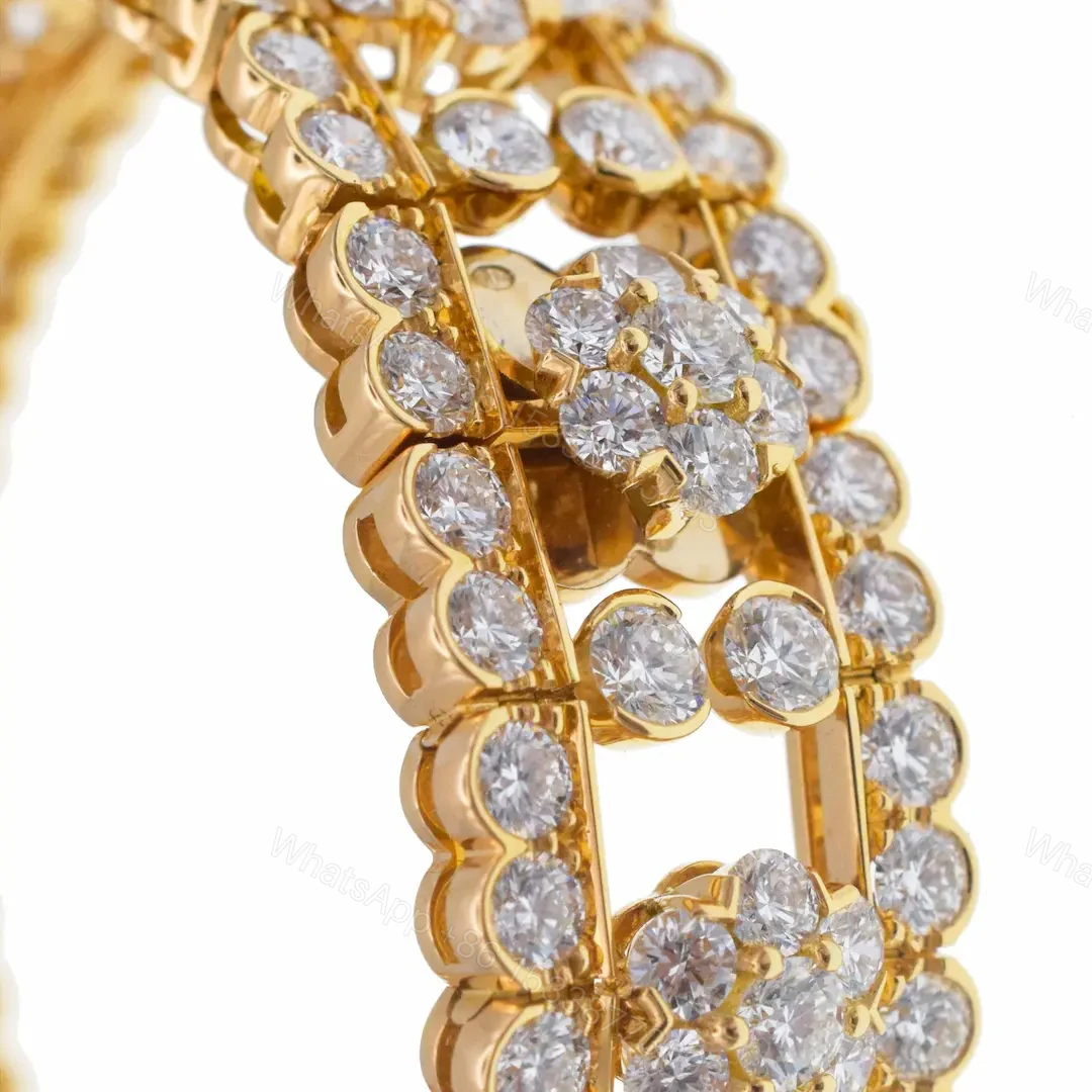 View 6 of Van Cleef Arpels Gold Diamond Snowflake Bracelet