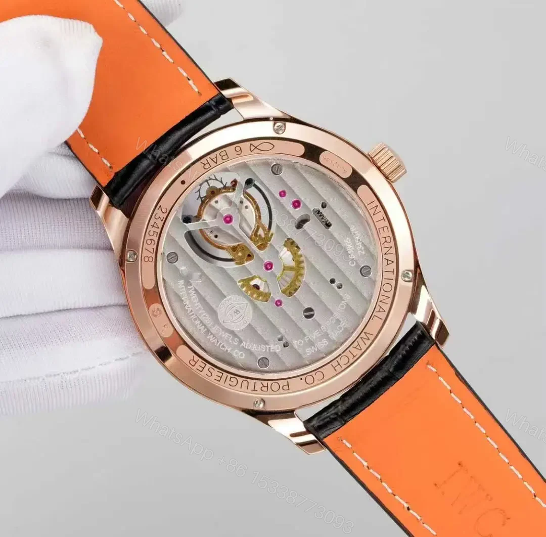 View 8 of IWC Blue Tourbillon Watch Rose Gold Black Leather Strap Ultimate 42MM IWC-TOUR-BLU-RG42