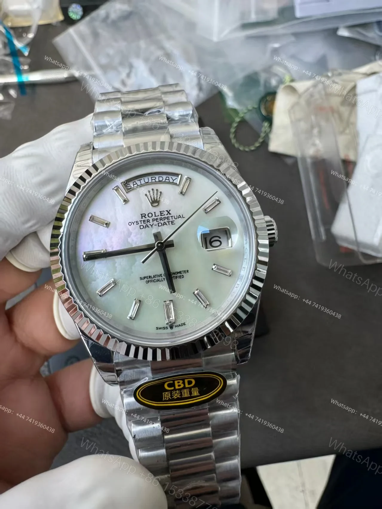 View 10 of Rolex Day-Date M228239-0078 1:1 Replica White Dial 40MM 3255 Movement Presidential Bracelet Super Clone Watch