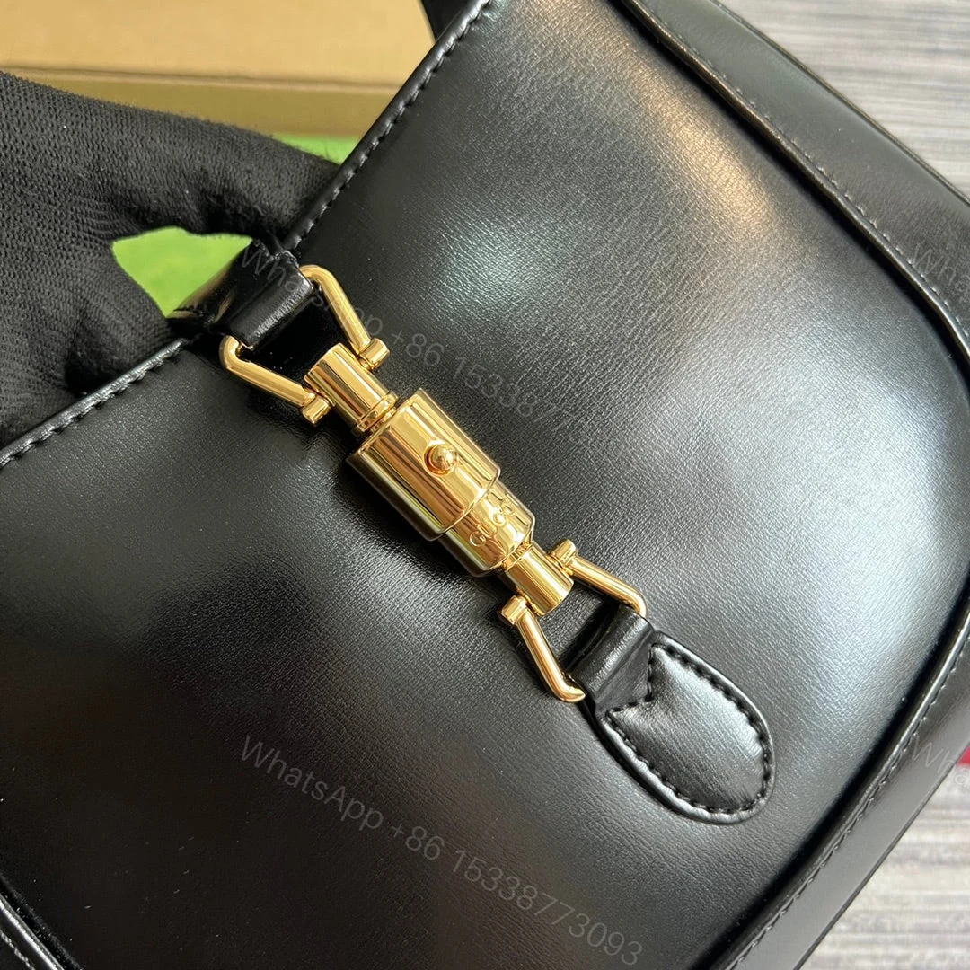 View 4 of GG JACKIE SMALL 28 SHOULDER BAG IN BLACK CALFSKIN