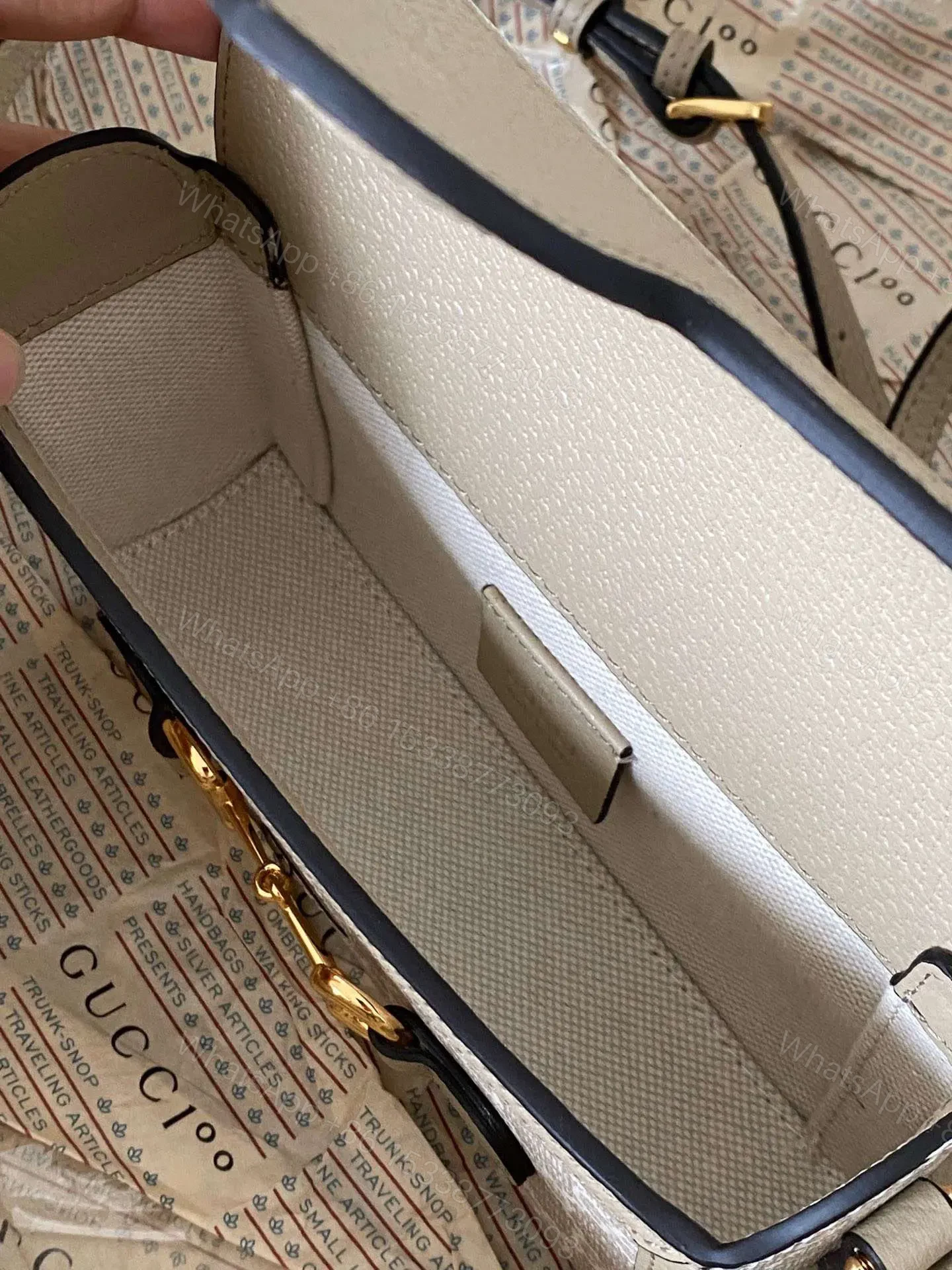 View 5 of Gucci 1955 Mini Handbag with Monogram Pattern Rep 11 Luxury 18x12x5cm
