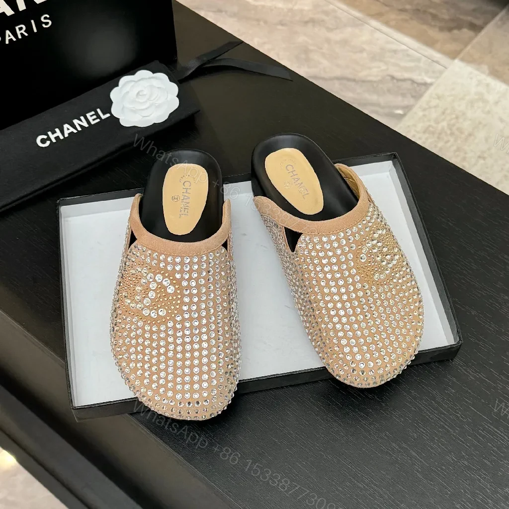 View 3 of Crystal-Embellished Slip-Ons: Suede Comfort, Luxe Sparkle, Everyday Glam