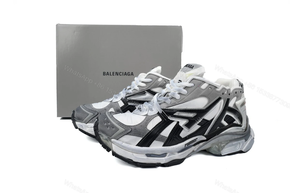 Balenciaga Runner White Black Gray 677402 W3RB2 9012 — view 2