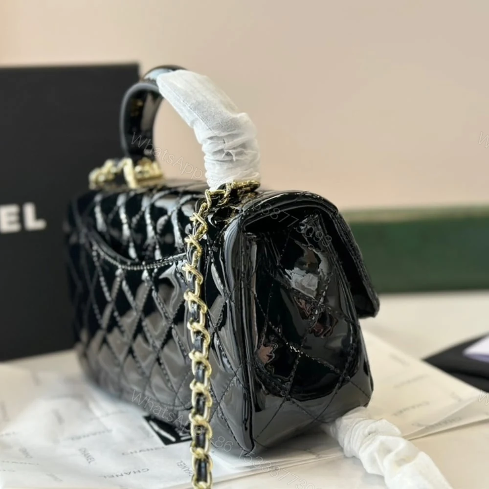 View 3 of Chanel Mini Classic Handbag With Top Handle Black 20Cm