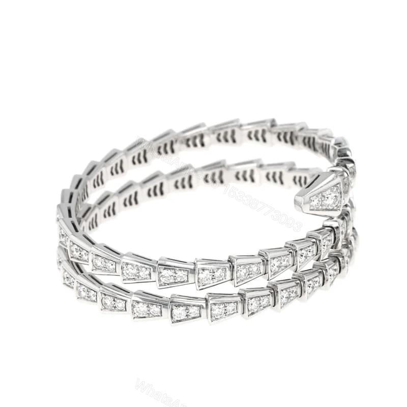 View 2 of Cheap Bulgari Serpenti Viper 18K Gold Full Lab Diamond Bracelet