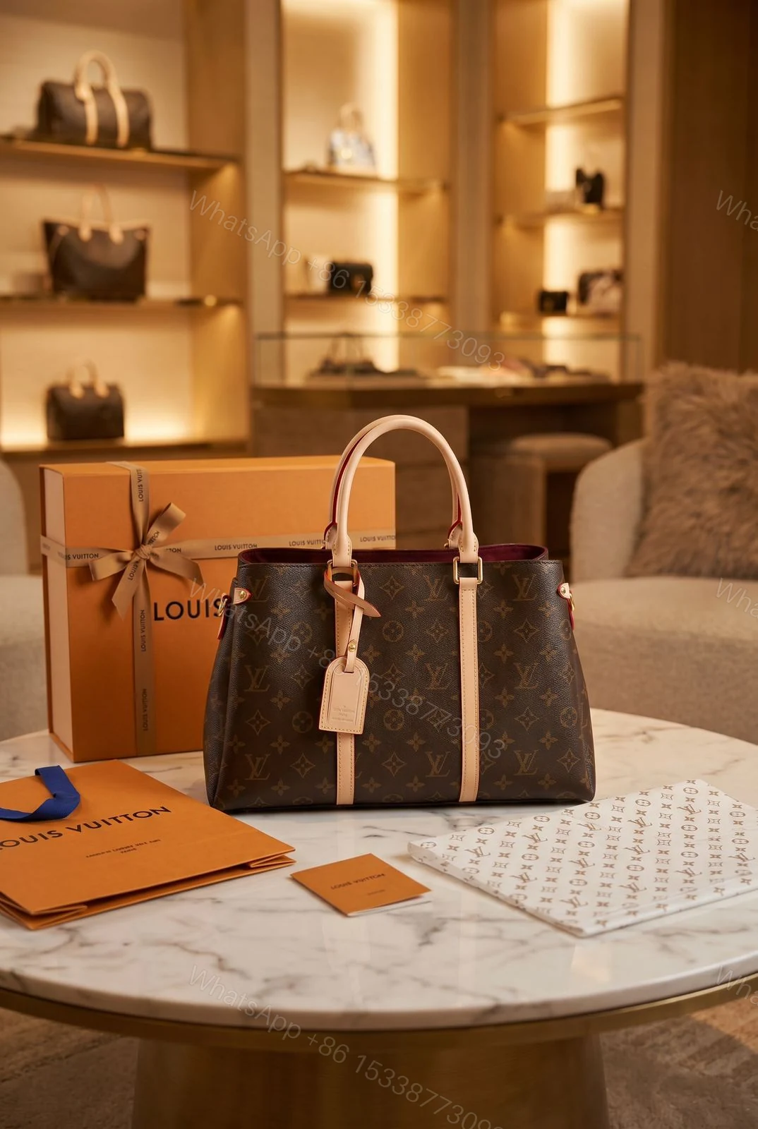 Louis Vuitton Soufflot MM Monogram Medium Handbag Brown First Copy | AAA+ Replica — view 1