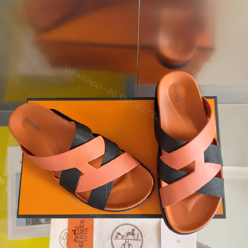 View 3 of Coral-Black Leather Sandals: Sleek Cross-Strap Comfort