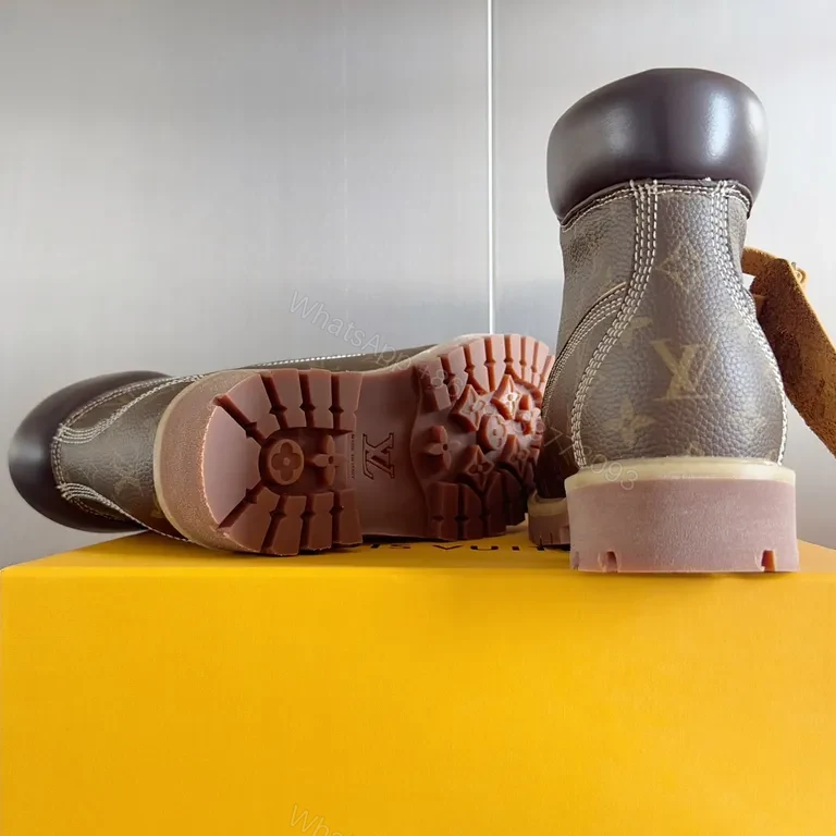 View 2 of Patterned Leather Boots with LV Hardware â€” Monogram Luxe Boots