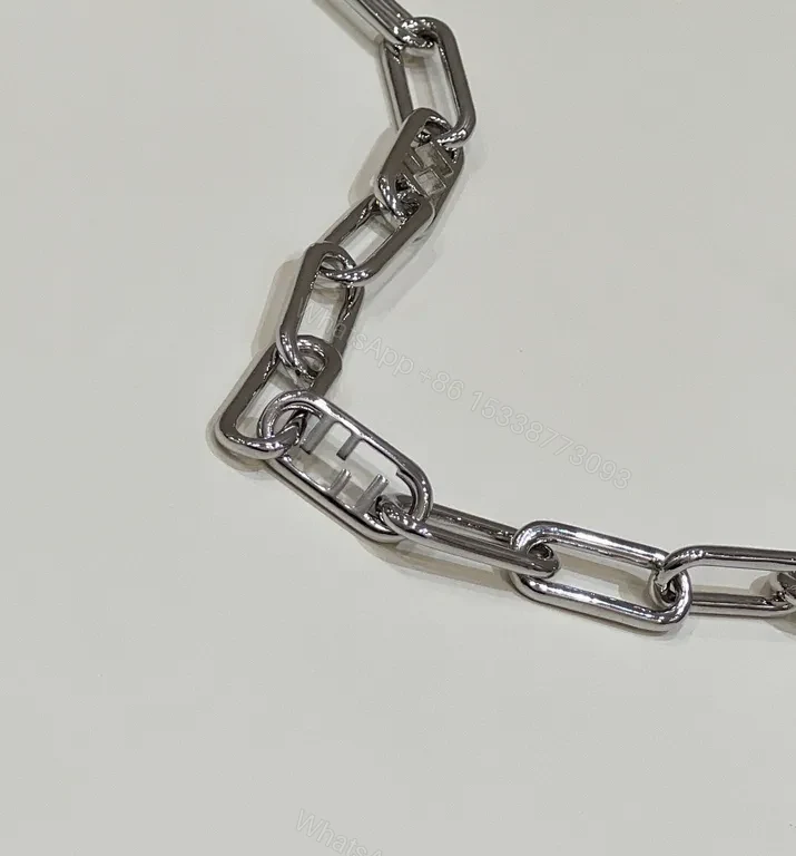 View 4 of Minimalist Chain-Link Necklace with Signature Hardware - Unisex Luxury