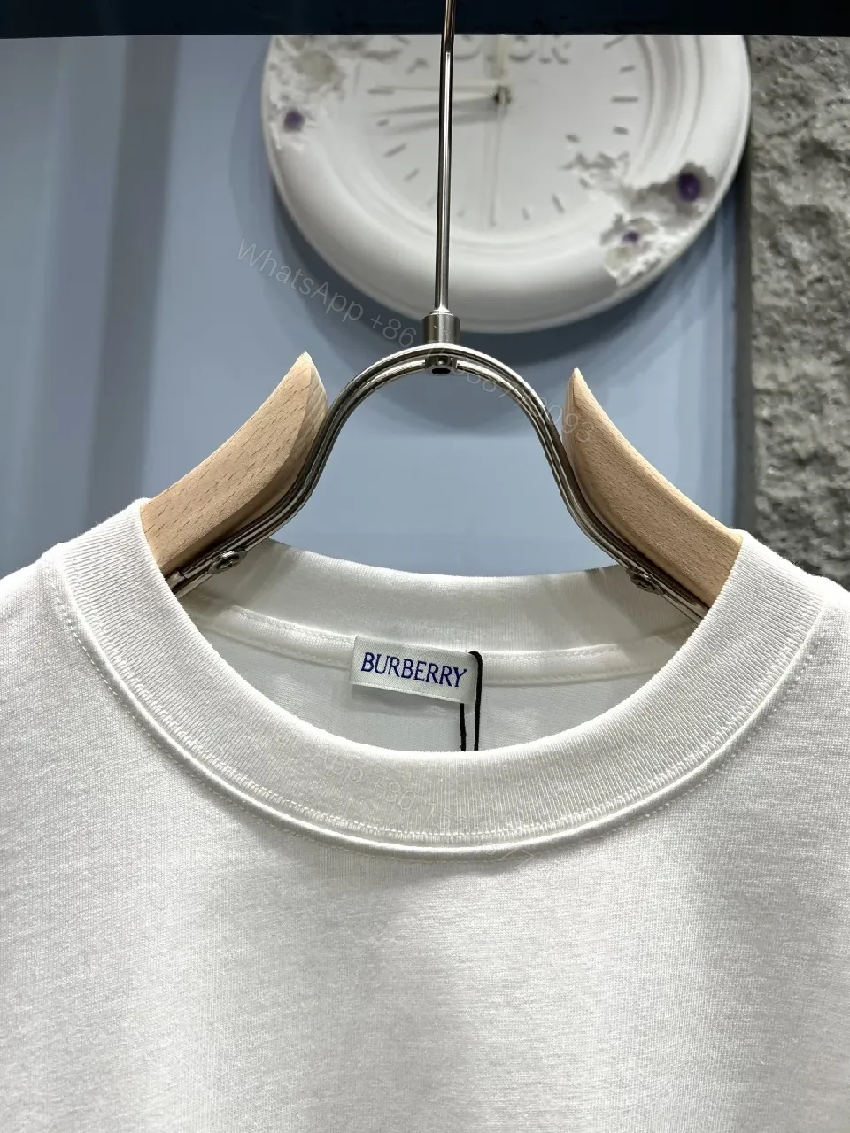 View 2 of White Cotton Tee with Subtle Logo — Everyday Luxe Casual Shirt
