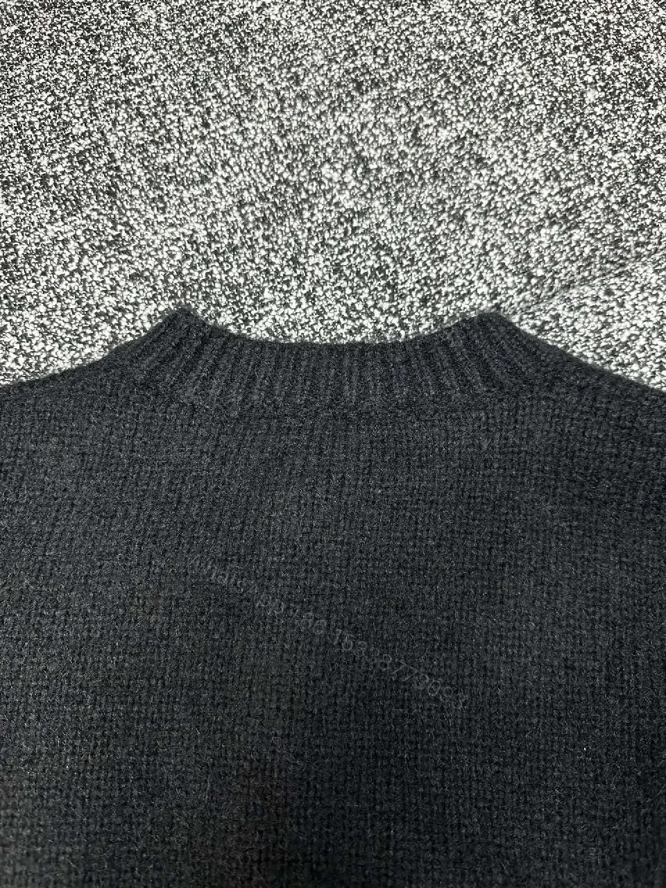 View 3 of Statement Cardigan with Monogram Knit, Black, Unisex, Button Front, Cardigan