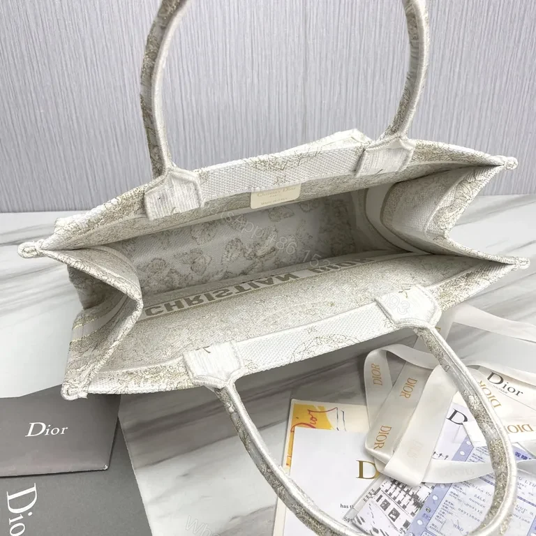 View 2 of Iconic Dior-Inspired Tote: Textured Canvas Luxury Tote