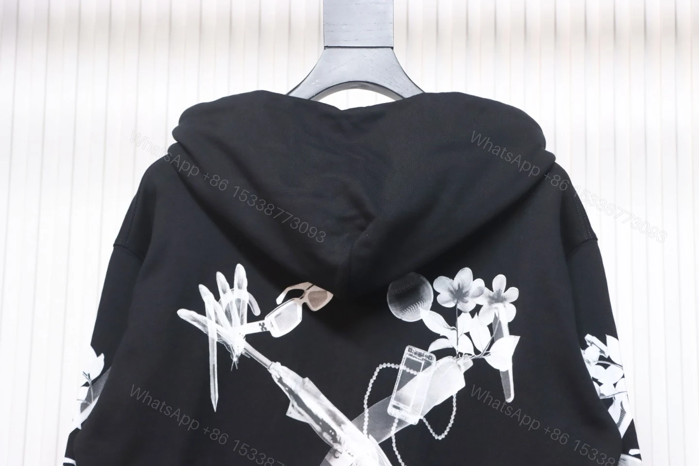 View 9 of Off-white Ink-splashed arrow twill oil painting graffiti hoodie