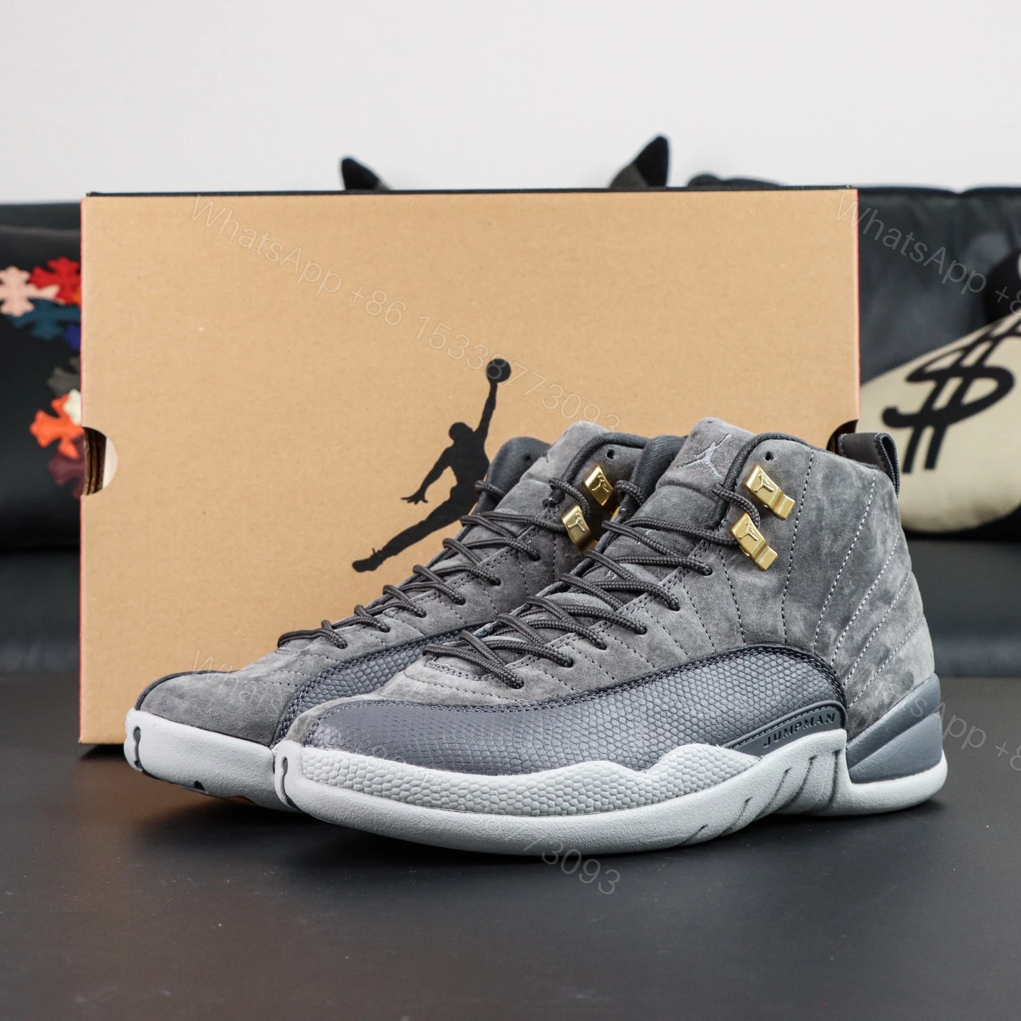 Air Jordan 12 “Dark Grey” Reps — view 1