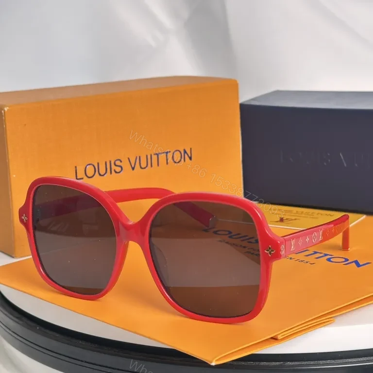 View 4 of Ivory-White Acetate Sunglasses: Luxe Oversized Glasses with LV Detail