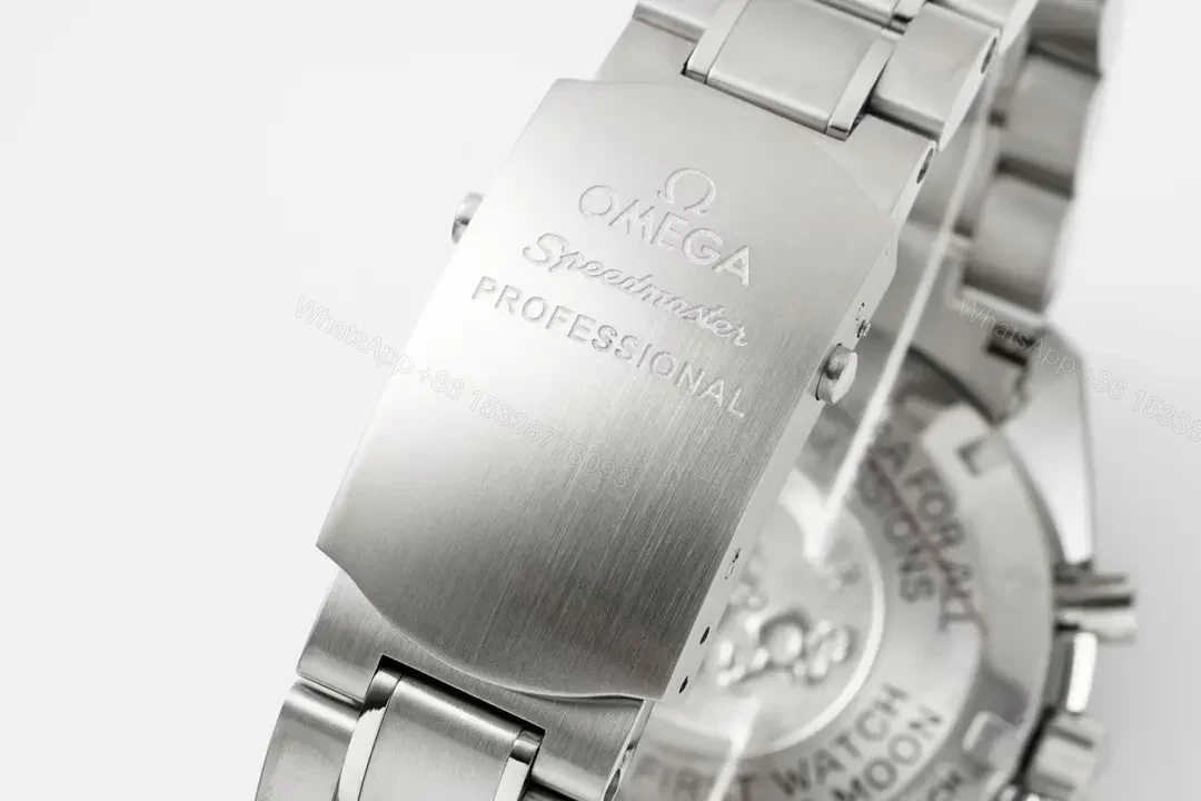 View 9 of Omega Speedmaster Professional Chronograph Men’s Watch White Dial Stainless Steel Bracelet 44mm Case Automatic Movement 9300 Domed Sapphire Crystal