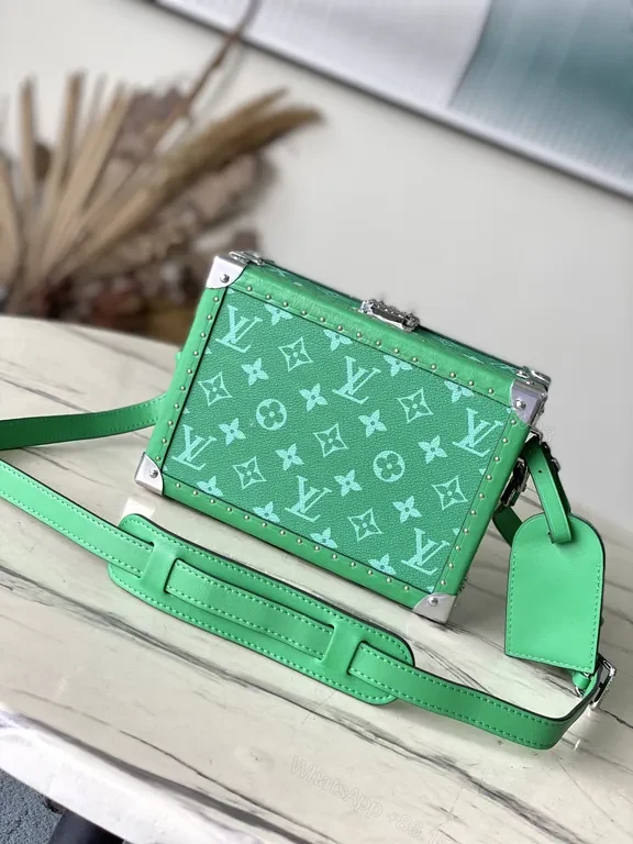 View 7 of Green Monogram Structured Bag - LV-Inspired, Durable, Versatile