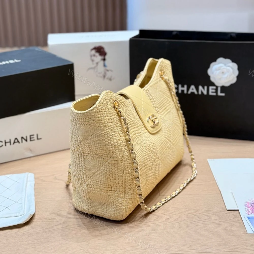 View 4 of Chanel Shopping Bag Braided Raffia Beige 26Cm