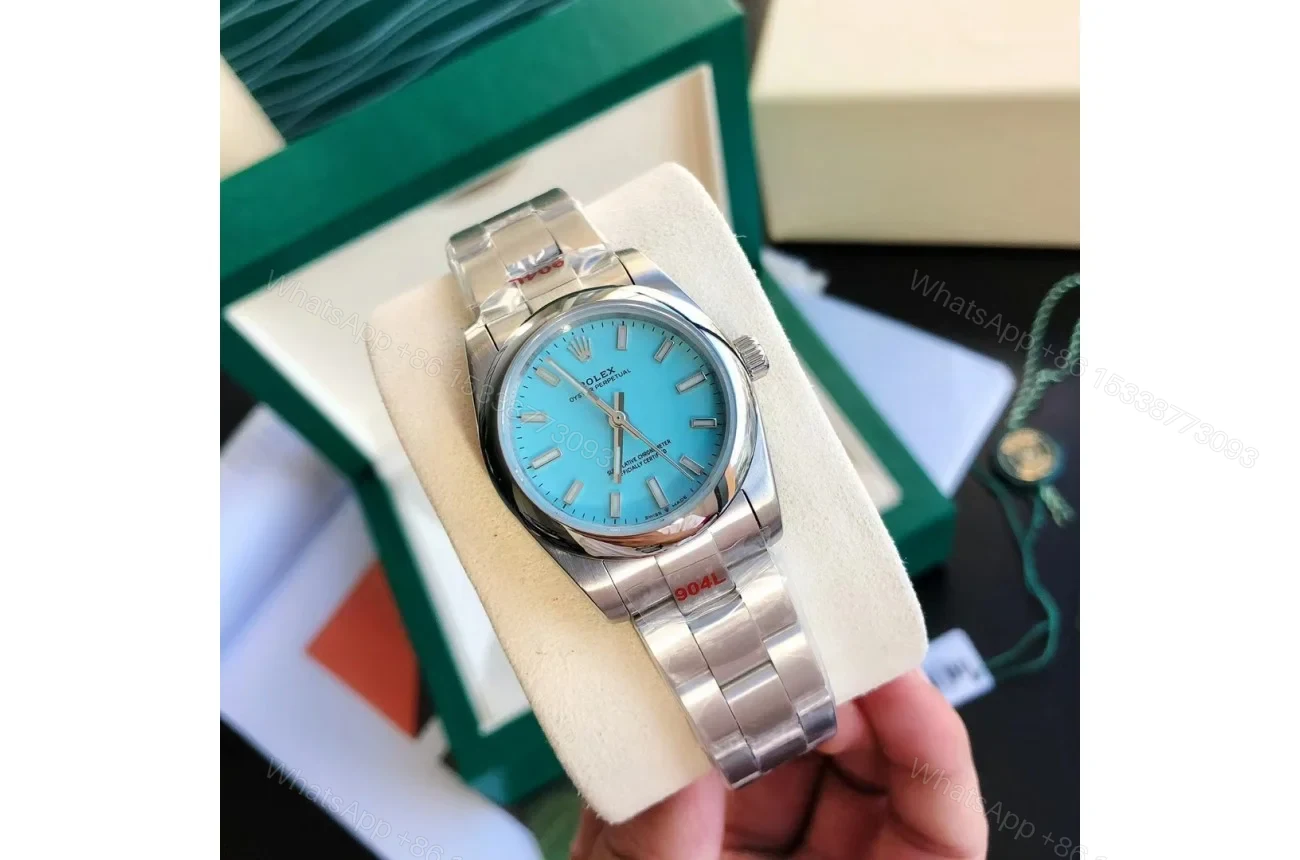 View 2 of Replica Rolex Oyster Perpetual SS/SS Tiffany Blue/Stk 31/41 mm
