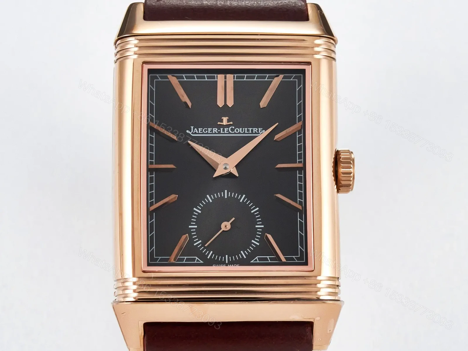 View 2 of Reverso Tribute Duoface Small Seconds RG MGF Best Edition Black Dial on Red Leather Strap A854A