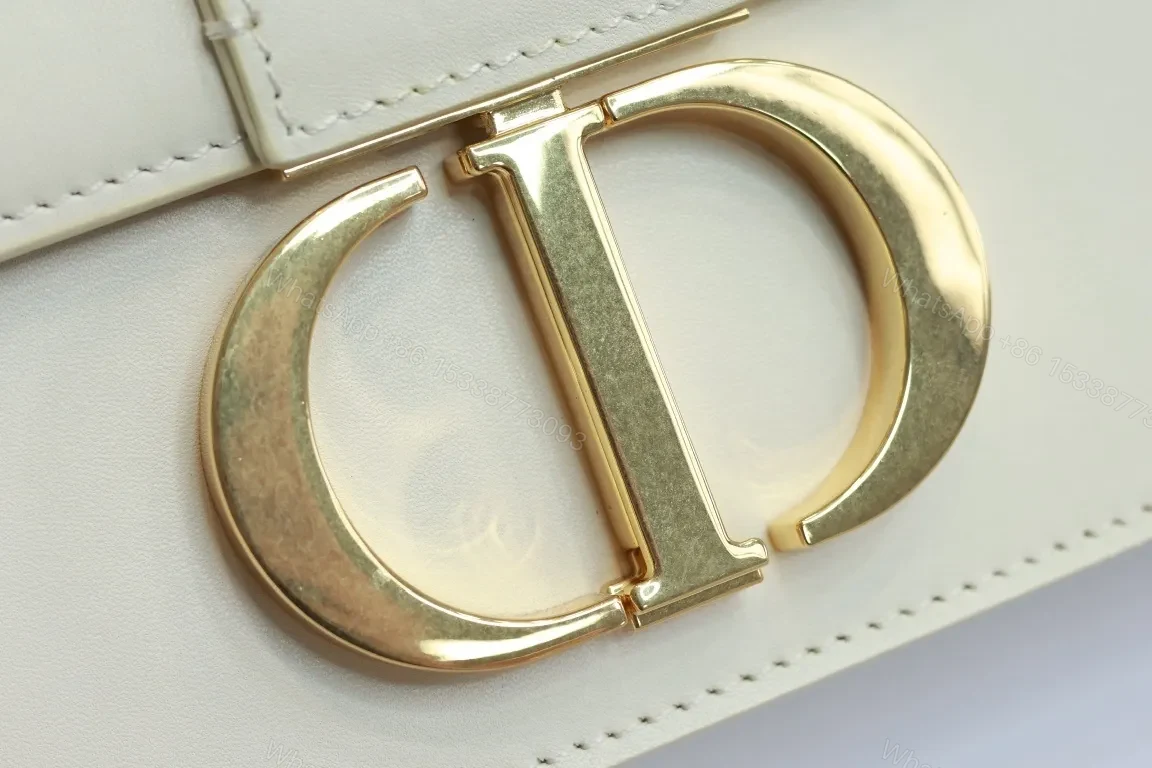 View 2 of White Leatherette Shoulder Bag: Gold Accent, Compact Luxury
