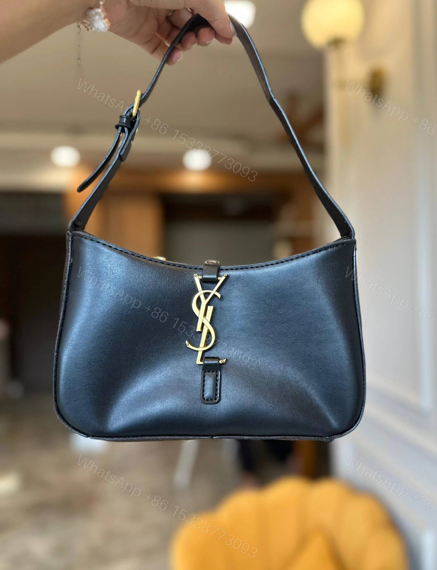View 8 of FIRST COPY SAINT LAURENT SHOULDER BAG - CROCODILE-EMBOSSED LEATHER AND CLEAN LEATHER