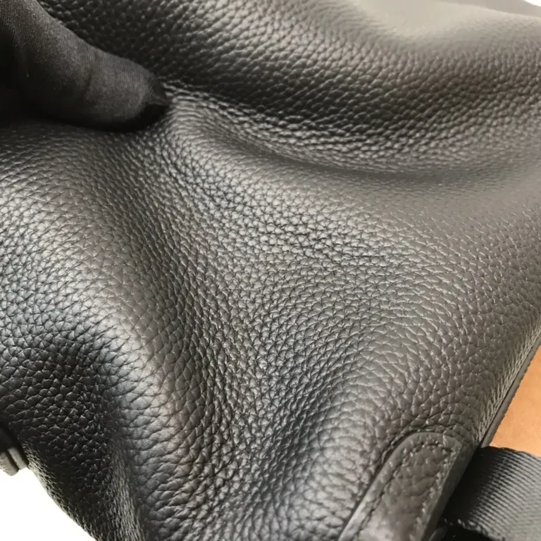 View 2 of Slim Black Pebbled Leather Crossbody: Hands-Free Sophistication