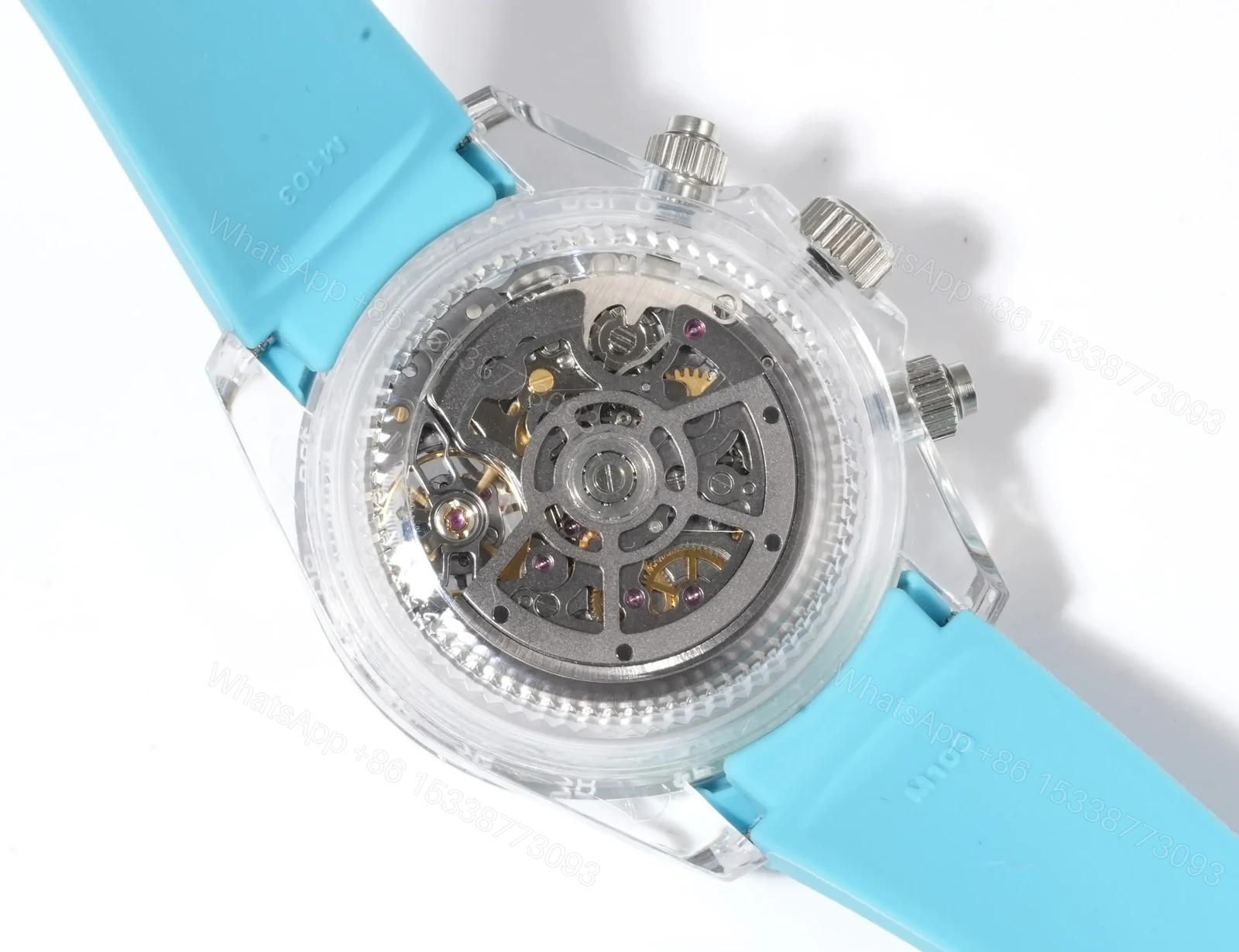 View 8 of Rolex Daytona Sapphire Argentina Edition replica 40MM Blue Rubber Strap Edition RG-DAYTONA-SAPPHIRE-ARGENTINA-BLUE-RUBBER-40