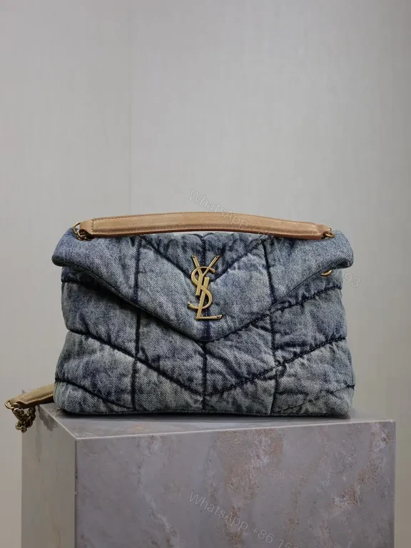 Quilted Denim YSL-Inspired Shoulder Bag: Everyday Luxury — view 1