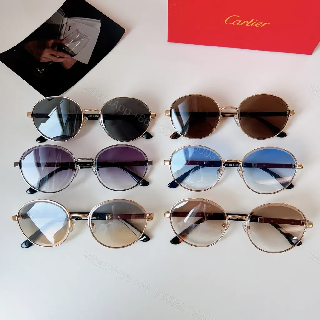 View 2 of Gold-Tone Round Sunglasses: Luxury-Casual, UV400 Protection