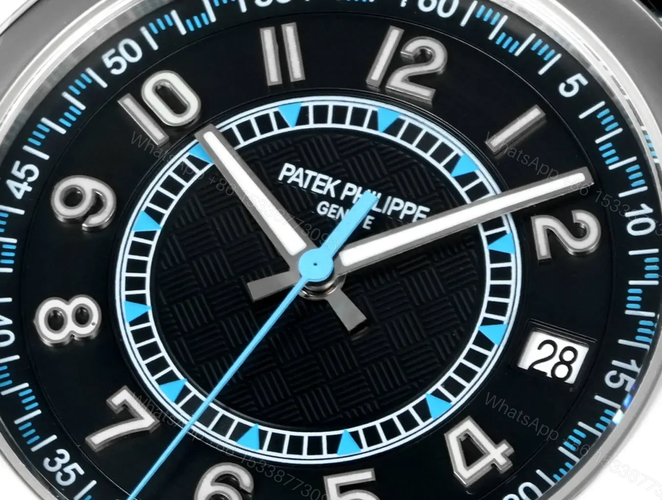 View 5 of Patek Philippe Calatrava 40mm Stainless Steel Watch with Black Dial and Blue Accents Ref. 6007G-010