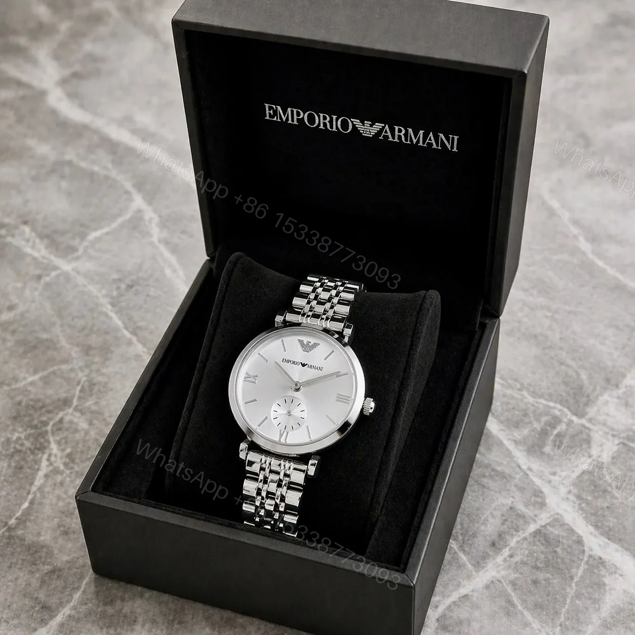 Emporio Armani Ladies Watch – Silver Stainless Steel — view 1