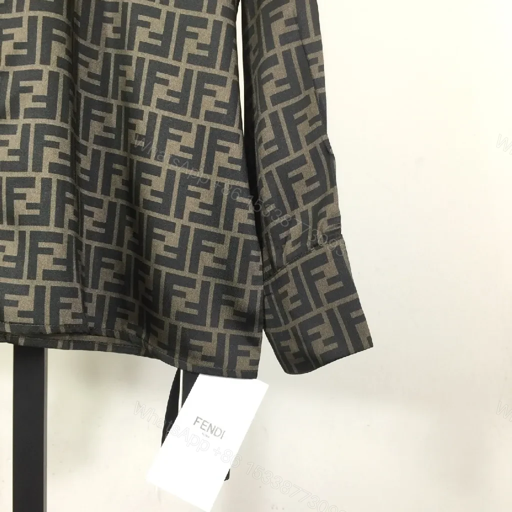 View 2 of Patterned Button-Front Shirt Jacket: Modern Luxury Monogram Dress Code