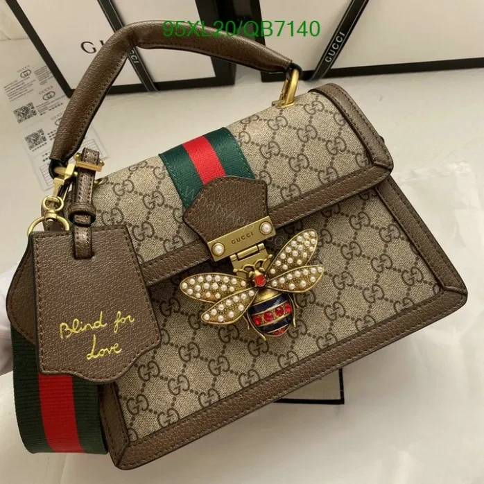 Gucci Replica Queen Margaret Bee Bag QB71401 – GG Canvas & Leather Design — view 1