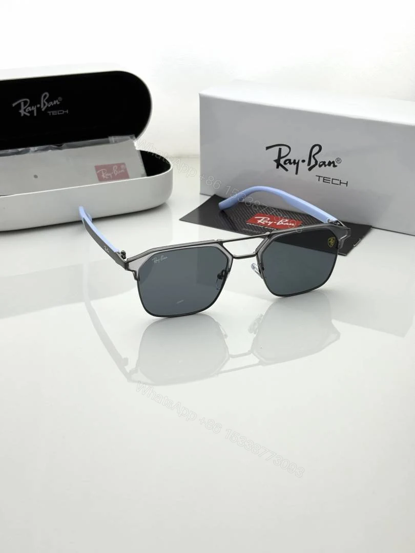 View 3 of First Copy RayBan 04 Grey Black Sunglasses