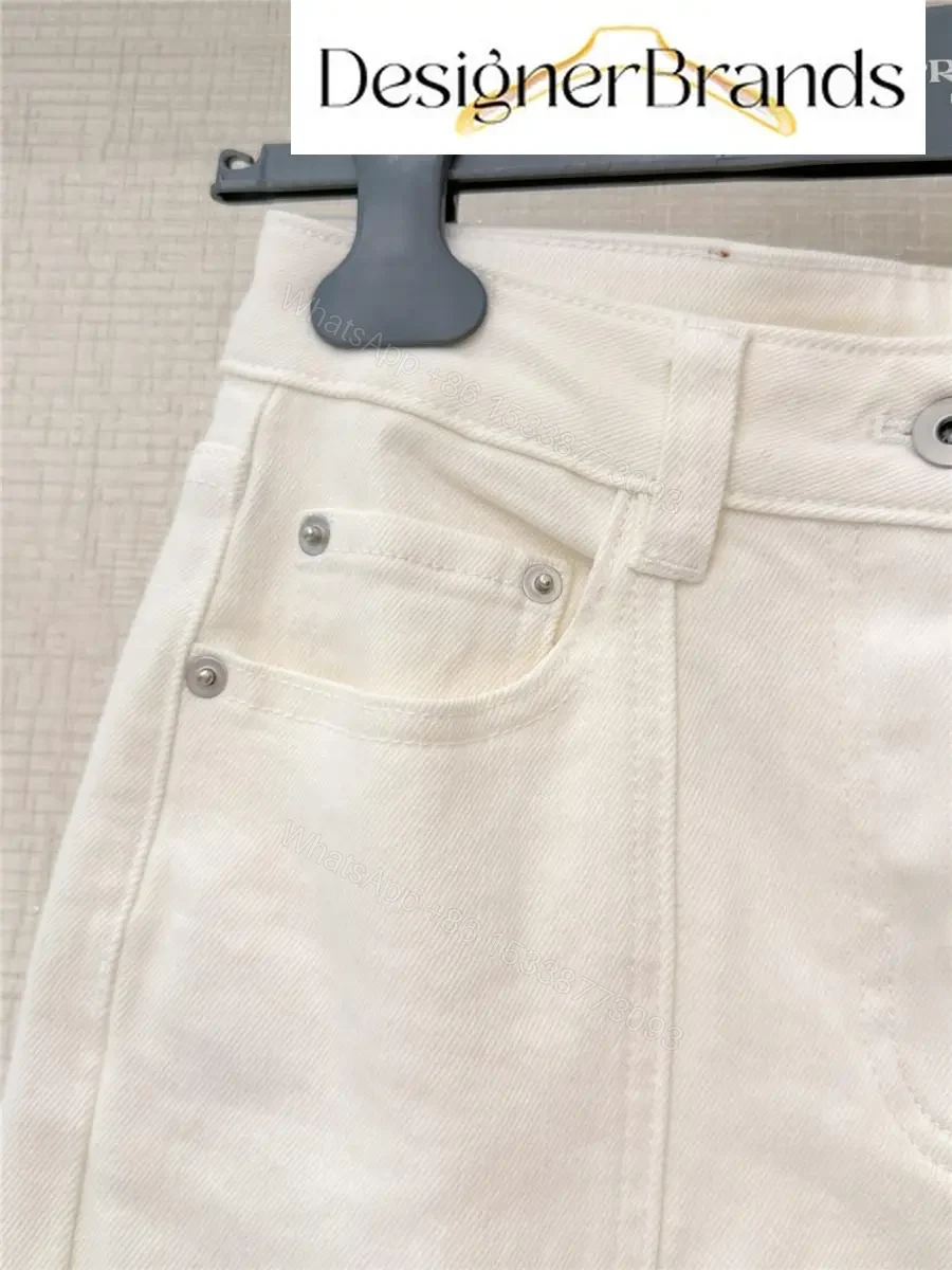 View 3 of Off-White Cotton-Twill Wide-Leg Trousers: Premium Comfort