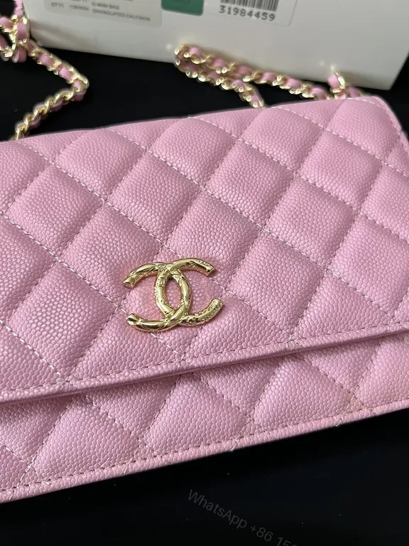 View 3 of Pink Quilted Luxe Chain Handbag