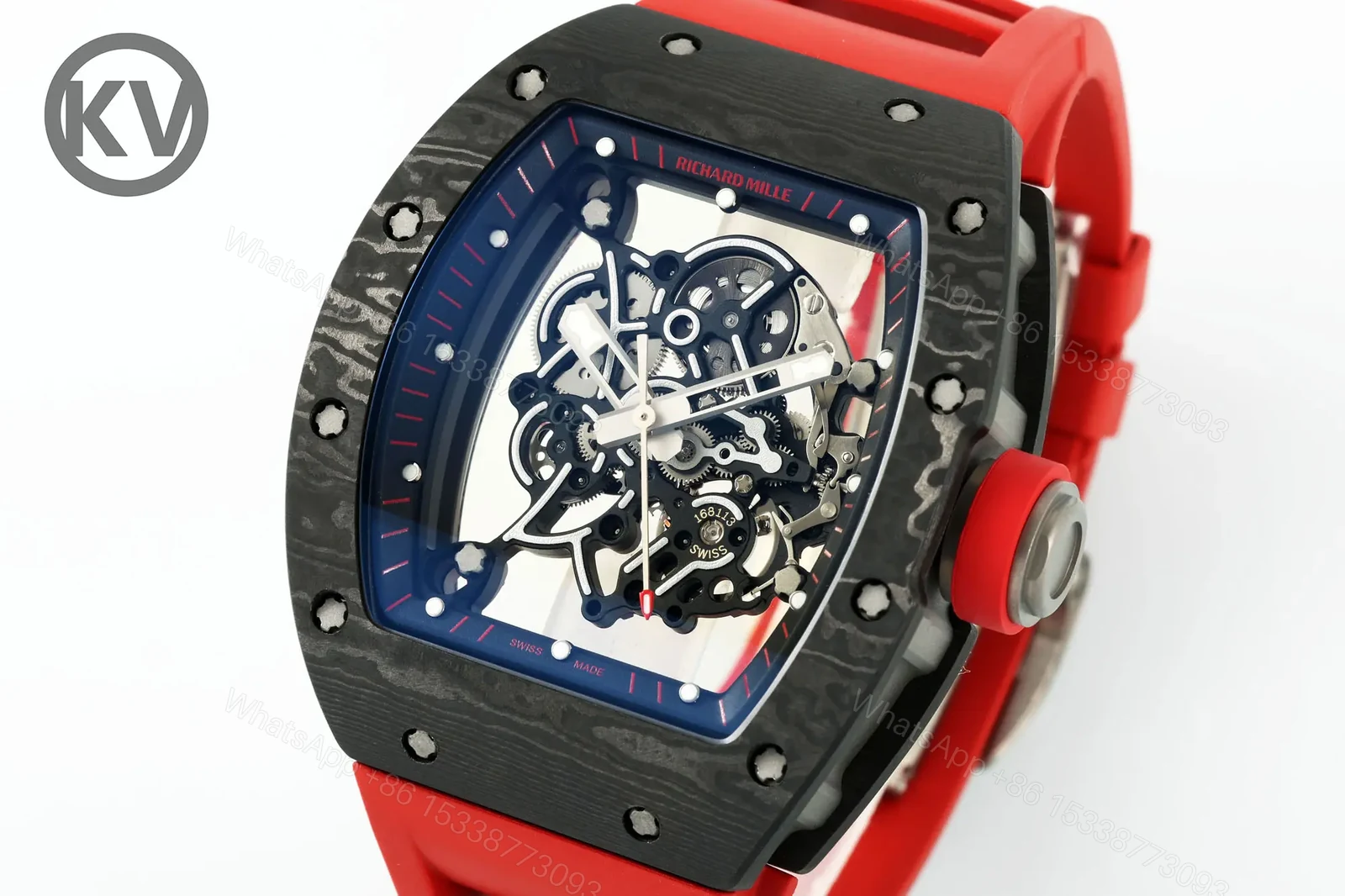 View 2 of KV Factory KV Richard Mille RM055 Skeleton Watch, Red