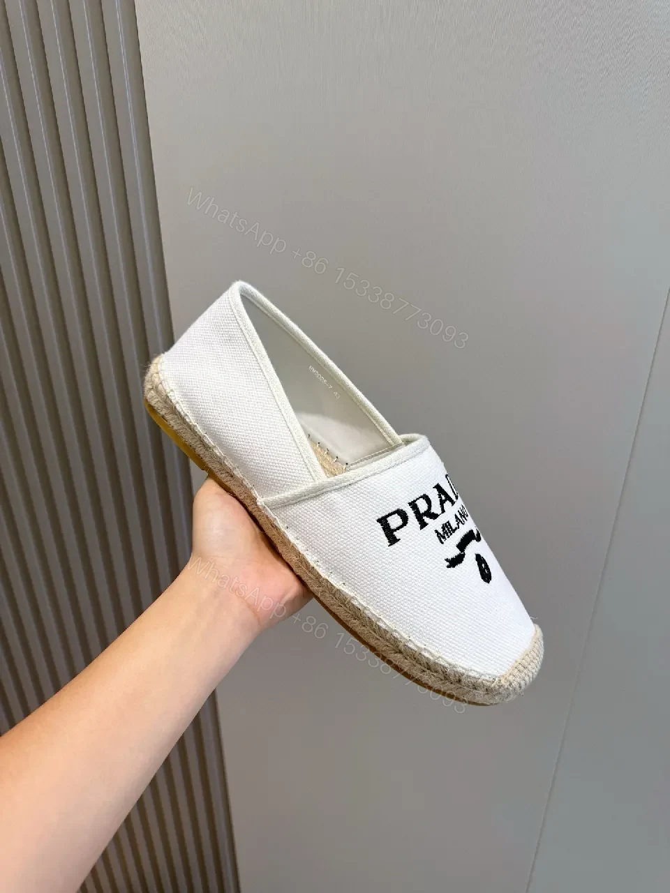 View 7 of Casual Luxe Espadrille Slip-Ons with Logo Branding