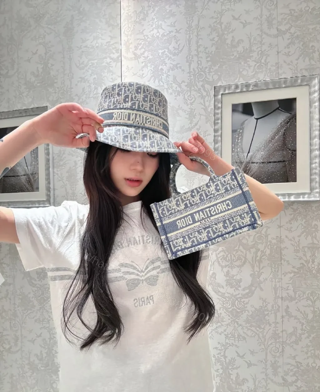 View 7 of Patterned Visor Hat – Luxurious, Structured, All-Day Comfort