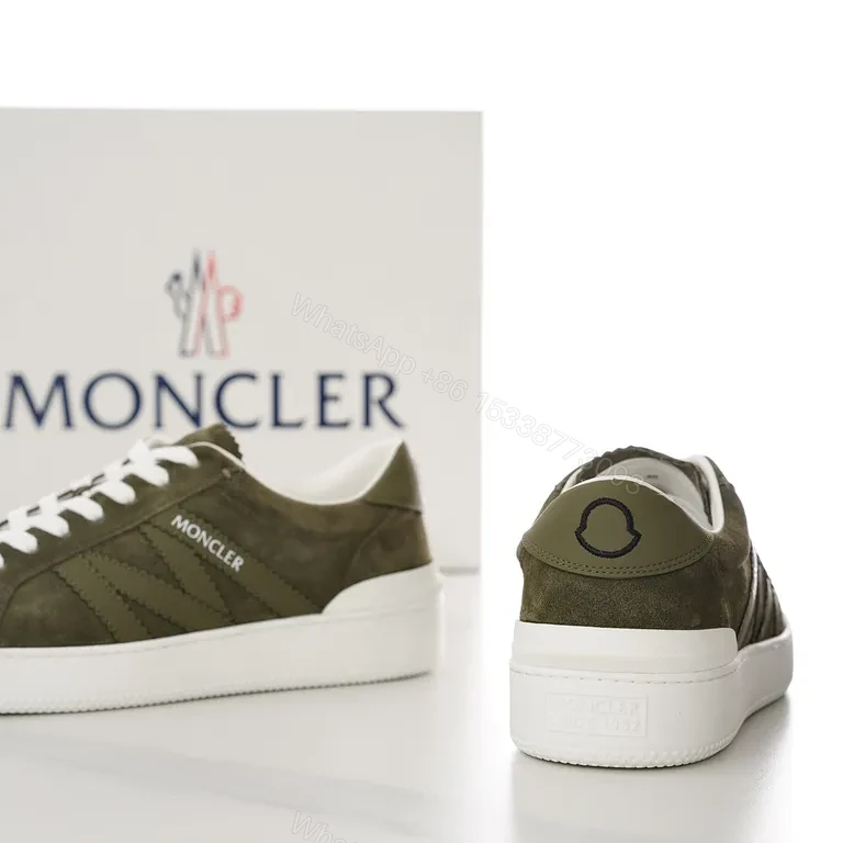 View 9 of Olive Suede Moncler Sneakers: City-Smart Luxury Comfort