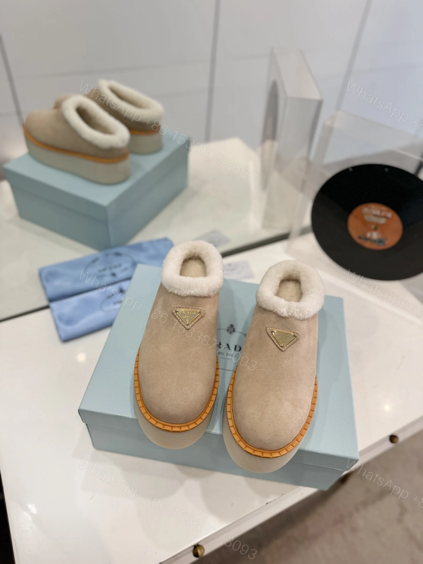 View 3 of PRADA SUEDE MULES BEIGE 1S715NFZG50X0O
