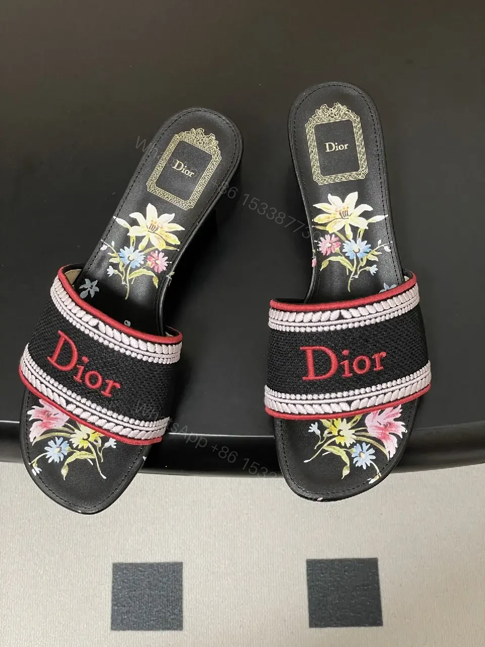 View 5 of Embroidered Slip-Ons with Bold Branding Sandals